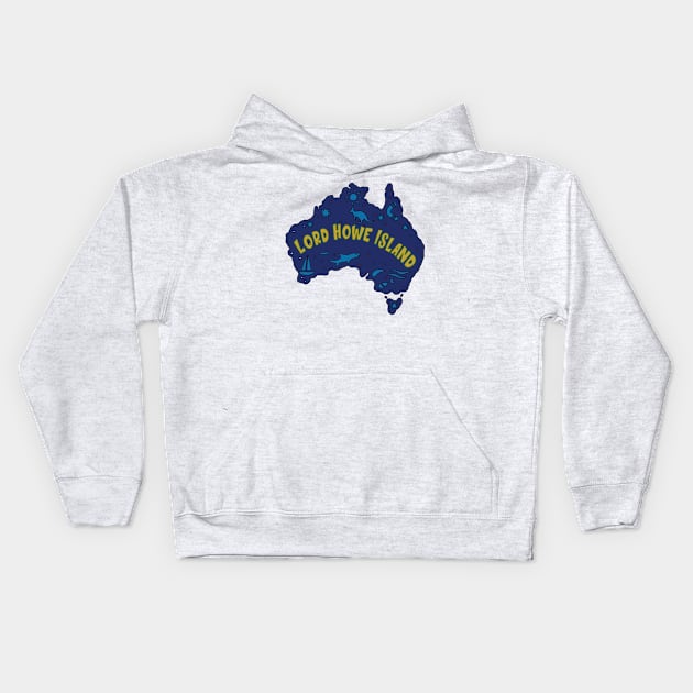 AUSSIE MAP LORD HOWE ISLAND Kids Hoodie by elsa-HD